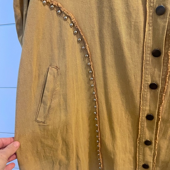 NWOT - Studded and Ruffled Long Shacket - Picture 5 of 6